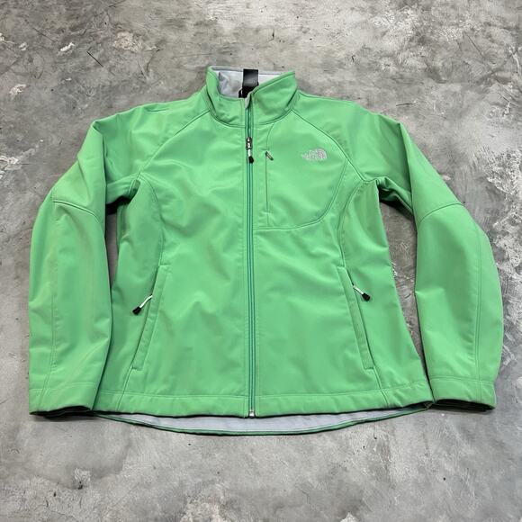 North Face Jacket Womens Large Green Softshell Full Zip Performance Outdoor AMVX - Picture 1 of 8